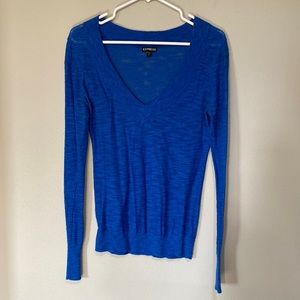 Royal blue v-neck light sweater